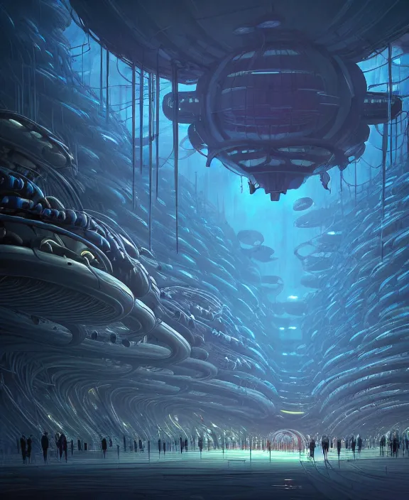 Prompt: simplicity, an amusement park made out of weird organic creatures, biological forms, internal organs, in the style of an asymmetrical spaceship, bleak apocalyptic environment, by dan mumford, yusuke murata, makoto shinkai, ross tran, cinematic, unreal engine, cel shaded, featured on artstation, pixiv