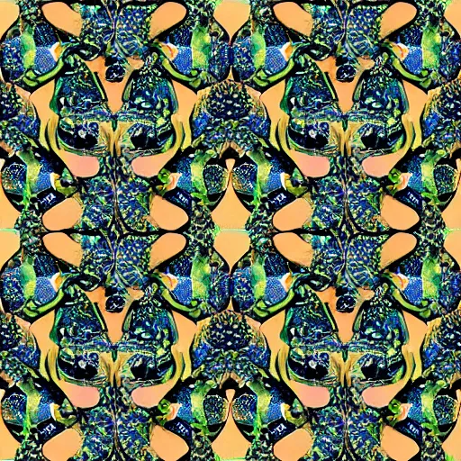 Image similar to tessellation of frogs, realistic