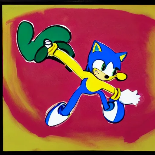 Image similar to sonic the hedgehog as imagined by peter max