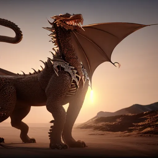 Image similar to A mix between a goldendoodle and a dragon, highly detailed, 8k, Unreal Engine render