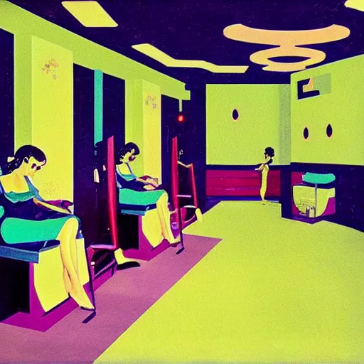 Prompt: The cheerful interior of a beauty parlor, by Karel Thole, trending on pixiv