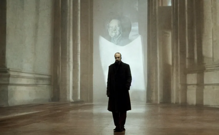 Image similar to Andrew Garfield as Lenin in 'CommUnism' (2003), movie still frame, oscar nominated cinematography, volumetric lighting, 8k resolution, beautiful composition