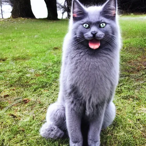 Image similar to A happy nebelung