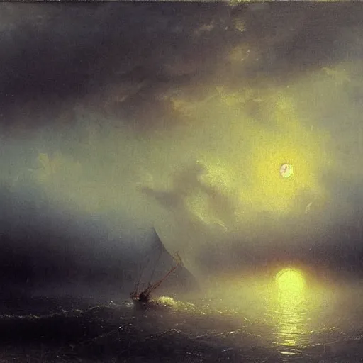 Image similar to tornado on the river, sunset, by ivan aivazovsky,