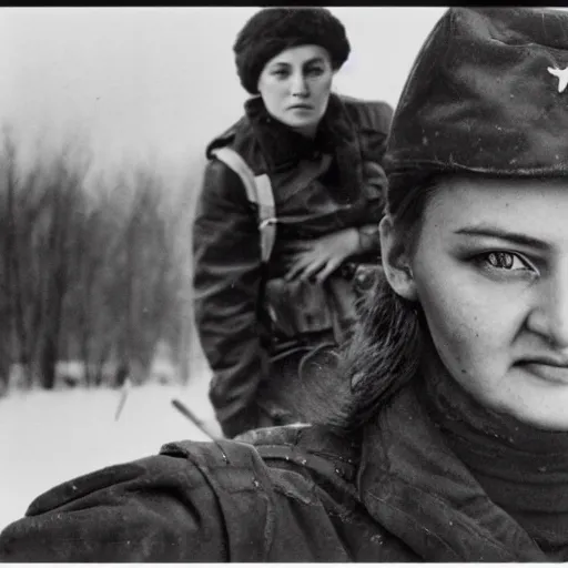 Lyudmila Pavlichenko, Young Female Soviet Sniper, | Stable Diffusion