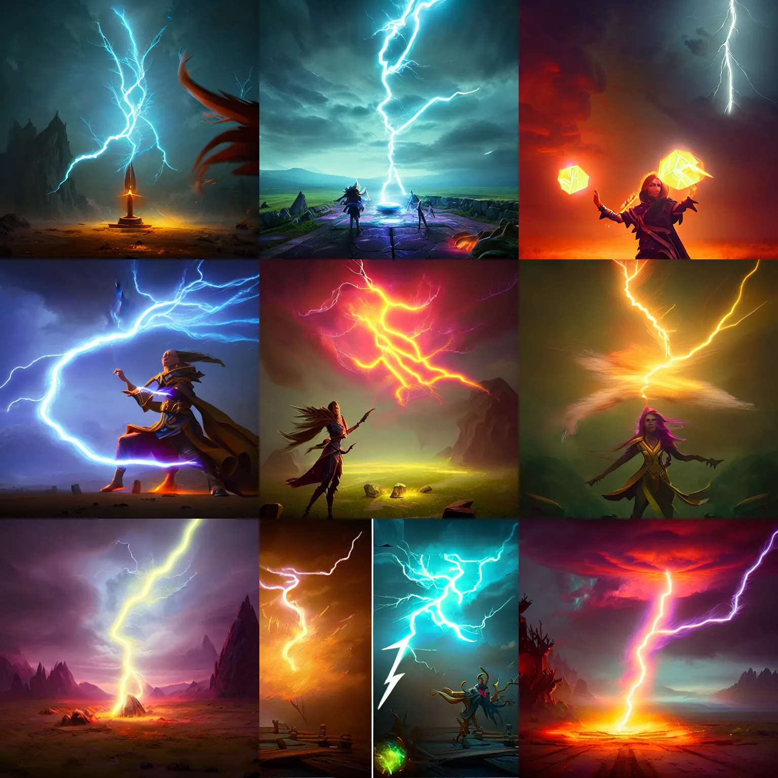 lightning storm magic spell vfx, diagonal spell vfx, | Stable Diffusion