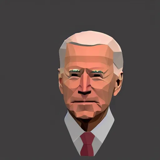 Prompt: low polygon render of joe biden