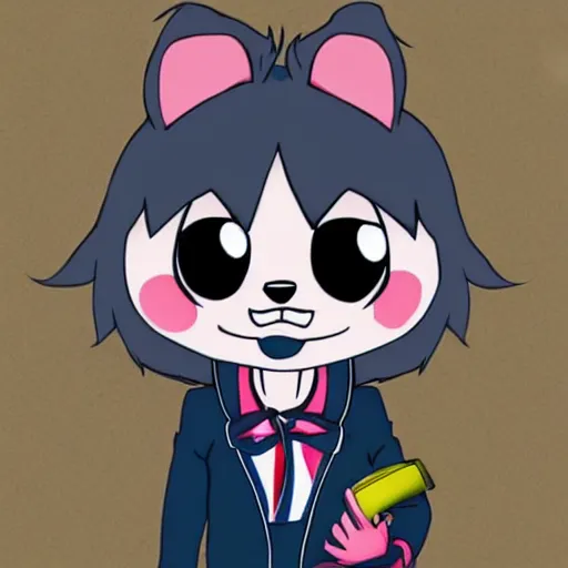 Prompt: a very very cute 2 d racoon in an anime style