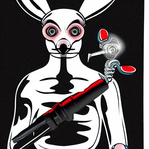 Image similar to the t-1000 from terminator 1 movie but as a bunny rabbit.