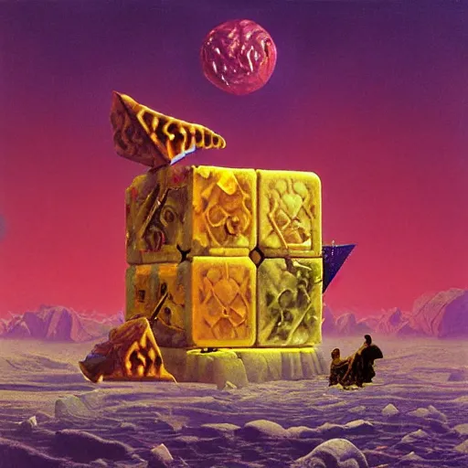 Prompt: galactic uncanny dark Antarctica cube pug pie raclette thorn , by Henriette Grindat and Jarosław Jaśnikowski and Bruce Pennington , vaporwave , voxel , renaissance painting