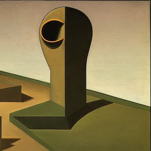 Prompt: “The classic painting ‘Naive Oculus’ by Giorgio De Chirico, lost artwork”