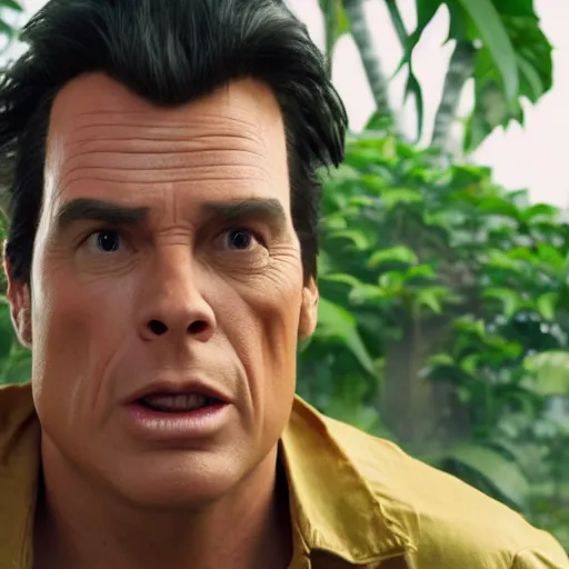 Prompt: hyperrealistic film still of ace ventura as the lawnmower man, stunning 3 d render, inspired by istvan sandorfi & greg rutkowski & unreal engine, perfect symmetry, dim volumetric cinematic lighting, 8 k octane comprehensive render, extremely hyper - detailed, incredibly lifelike attributes, intricate, real flesh texture, masterpiece, artstation, stunning,