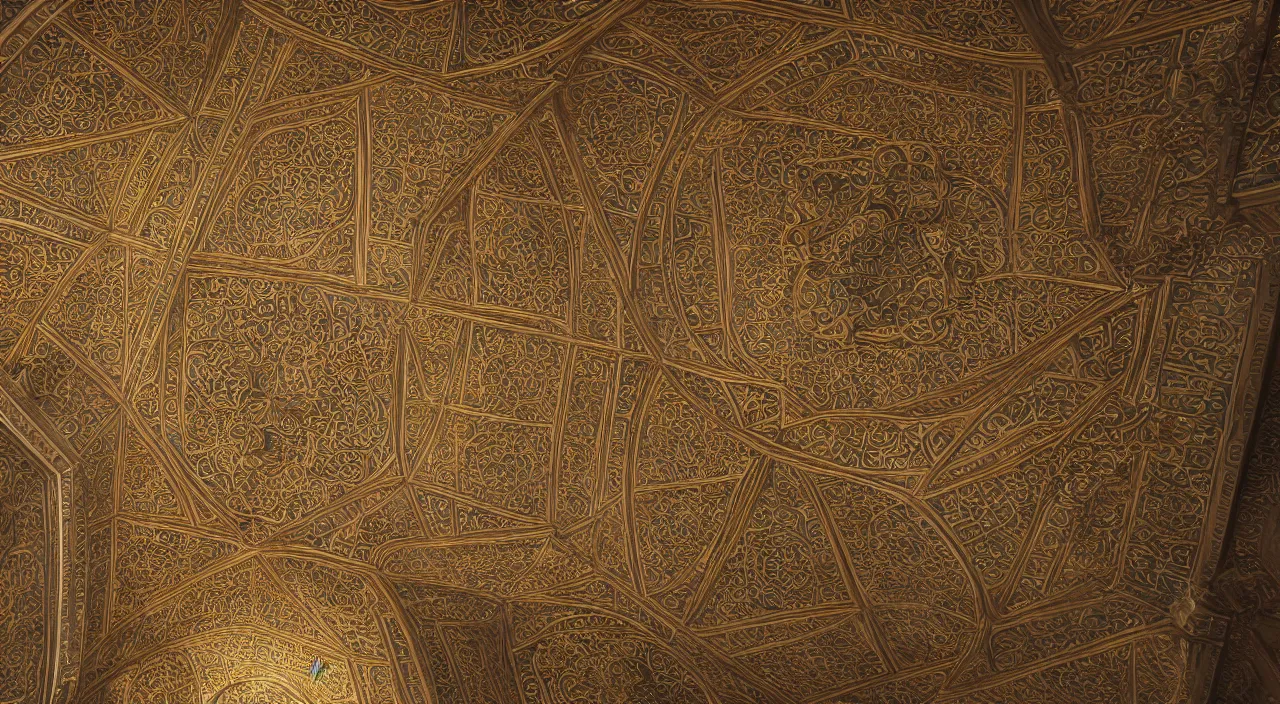 Prompt: the ceiling of the real alcazar, trending on artstation, octane render