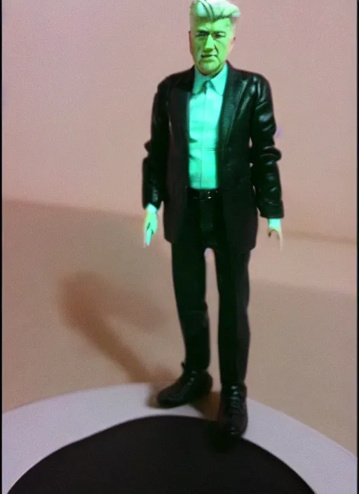 Prompt: david lynch action figure, mint in box, ebay listing