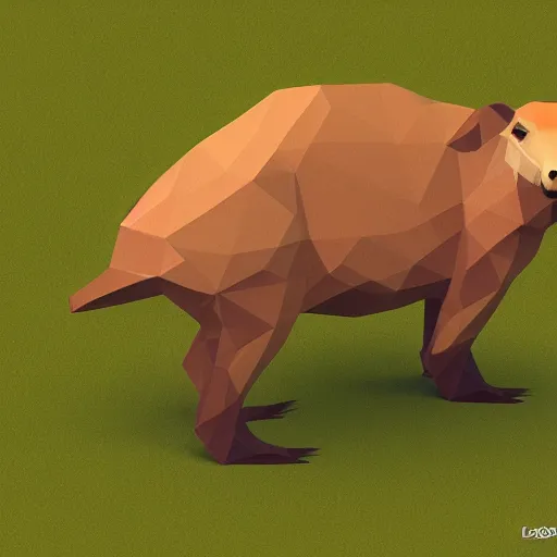 Image similar to low polygon capybara