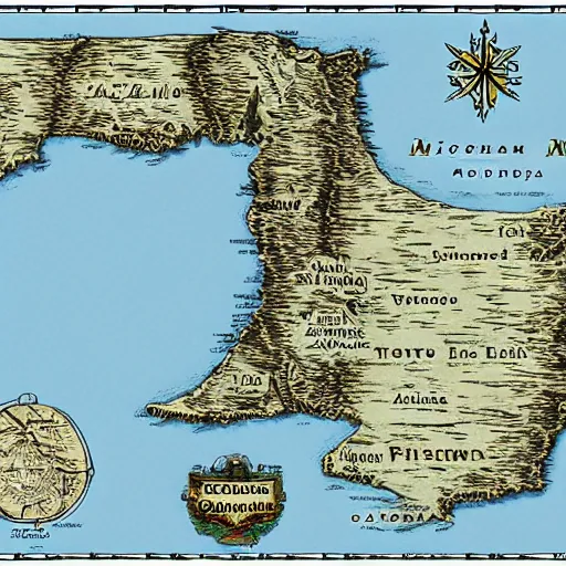 Image similar to map of michigan in middle earth