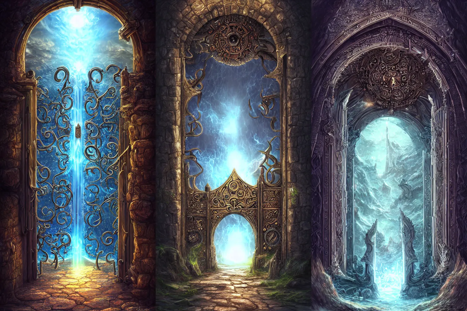 Prompt: The gate to the eternal kingdom of Time, fantasy, digital art, HD, detailed.