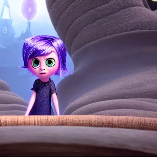 Image similar to a film still of a little witch in inside out ( 2 0 1 4 )