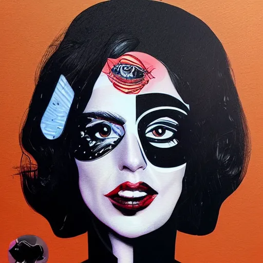 Image similar to portrait of Gaga-Vader hybrid by Sandra Chevrier