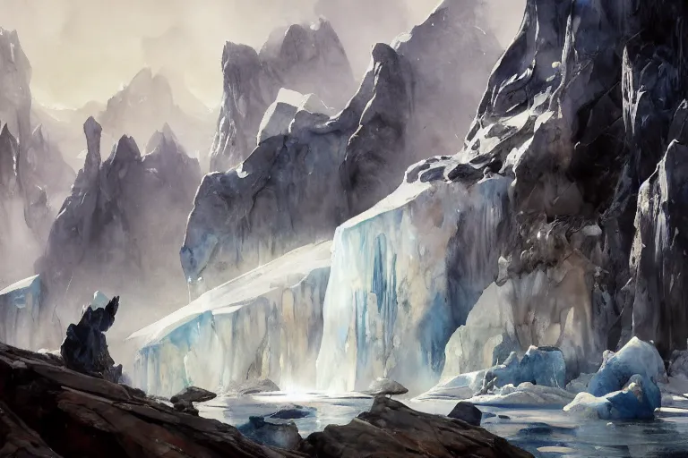 Prompt: abstract watercolor painting of prehistoric caveman, icescape, fire hearth, desolation, paint brush strokes,, art by hans dahl and jesper ejsing and anders zorn, wonderful masterpiece by greg rutkowski, cinematic light, american romanticism by greg manchess, creation by tyler edlin