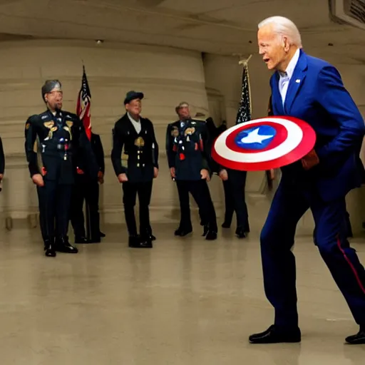 Image similar to Joe Biden as captain america