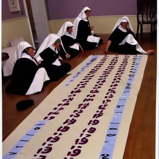 Image similar to nuns playing twister —width 1024 —height 1024