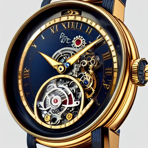 Image similar to a steampunk Jaquet Droz Skelet-One Tourbillon “Only Watch”, highly detailed illustration highlights, gold and silver highlights, neon blue highlights, macro photography, F/2.8, trending on artstation, octane render