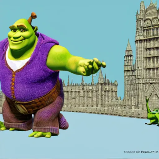 Prompt: shrek 3 d render in 1 9 9 1 on sgi indigo