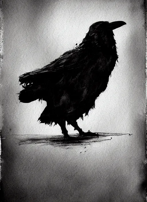 Image similar to portrait, Quote the Raven Nevermore, watercolor, dramatic lighting, cinematic, establishing shot, extremely high detail, foto realistic, cinematic lighting, pen and ink, intricate line drawings, by Yoshitaka Amano, Ruan Jia, Kentaro Miura, Artgerm, post processed, concept art, artstation, matte painting, style by eddie mendoza, raphael lacoste, alex ross