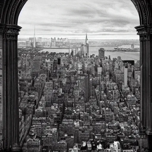 Image similar to view of New York from a portal to the Hell