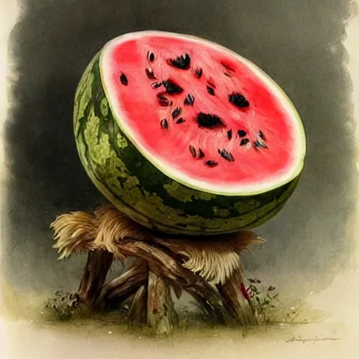 Prompt: ( ( ( ( ( watermelon with vanilla ice cream. muted colors. ) ) ) ) ) by jean - baptiste monge!!!!!!!!!!!!!!!!!!!!!!!!!!!