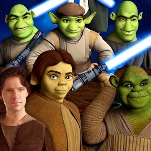 Image similar to Star Wars Episode X: Shrek's Dark Rebirth