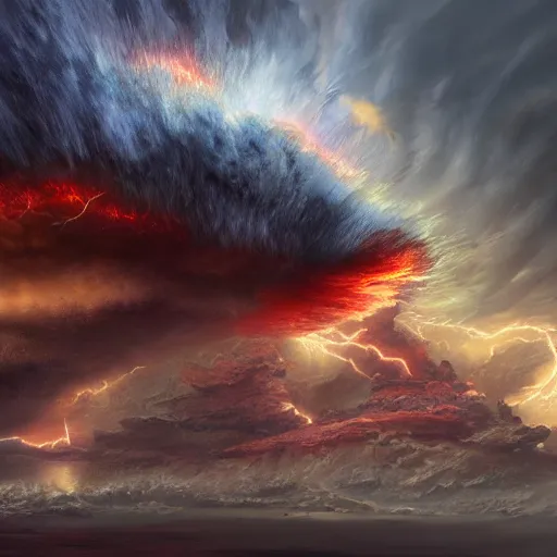 Image similar to explosive storm, fantasy art, concept art, ultra detail