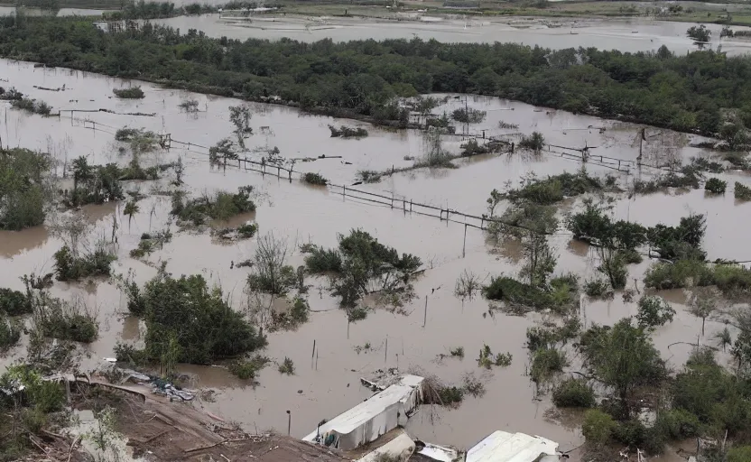 Prompt: decrepit overgrown walmart flooded documentary footage