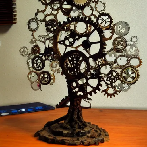 Image similar to steampunk tree