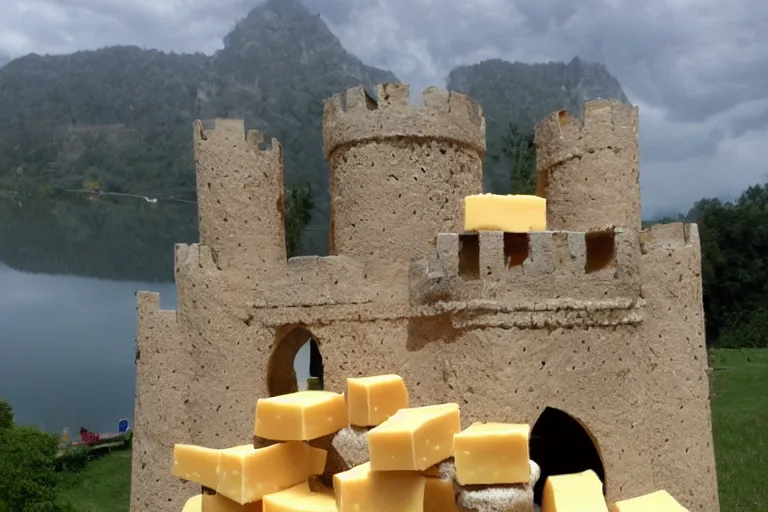 Image similar to Castle made of cheese