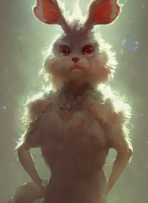 Image similar to a beautiful portrait of a cute anthropomorphic humanoid fursona. big eyes. character design by cory loftis, fenghua zhong, ryohei hase, ismail inceoglu and ruan jia. volumetric light, detailed, rendered in octane