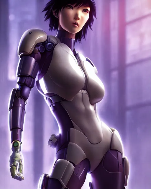 Prompt: weta disney pixar movie still portrait photo of motoko kusanagi the major ghost in the shell as cyborg woman by pixar, by weta, wlop, ilya kuvshinov, rossdraws, artgerm, maxim cover, latex, sweaty, iridescent, bright morning, anime, liosh, mucha