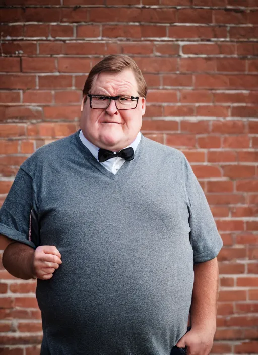 Image similar to portrait photo still of real life peter griffin, 8 k, 8 5 mm, f. 1 4, beautiful composition