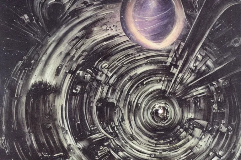 Image similar to painting by h. r. giger, infinite cosmos, blackhole sun, cosmic horror, warp space, sharp focus, unimaginable composition, incredible depth, void, oblivion