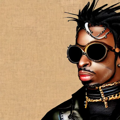 Image similar to playboi carti steampunk style digital art 4 k detailed super realistic