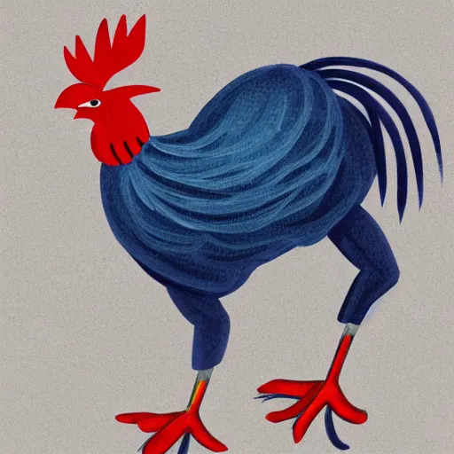 Image similar to a portrait of a robotic rooster wearing a hoodie