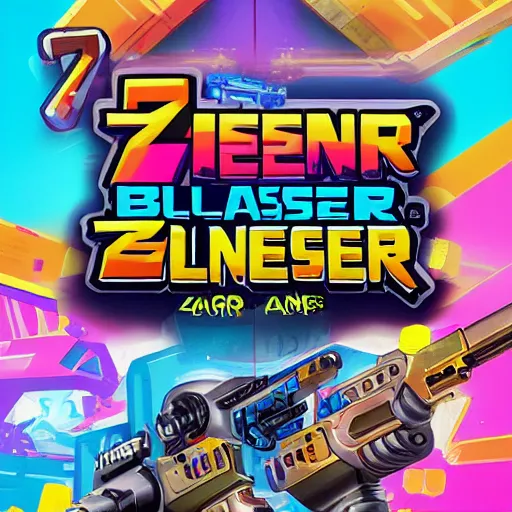 Image similar to video game box art of a game called zone blaster, highly detailed cover art.