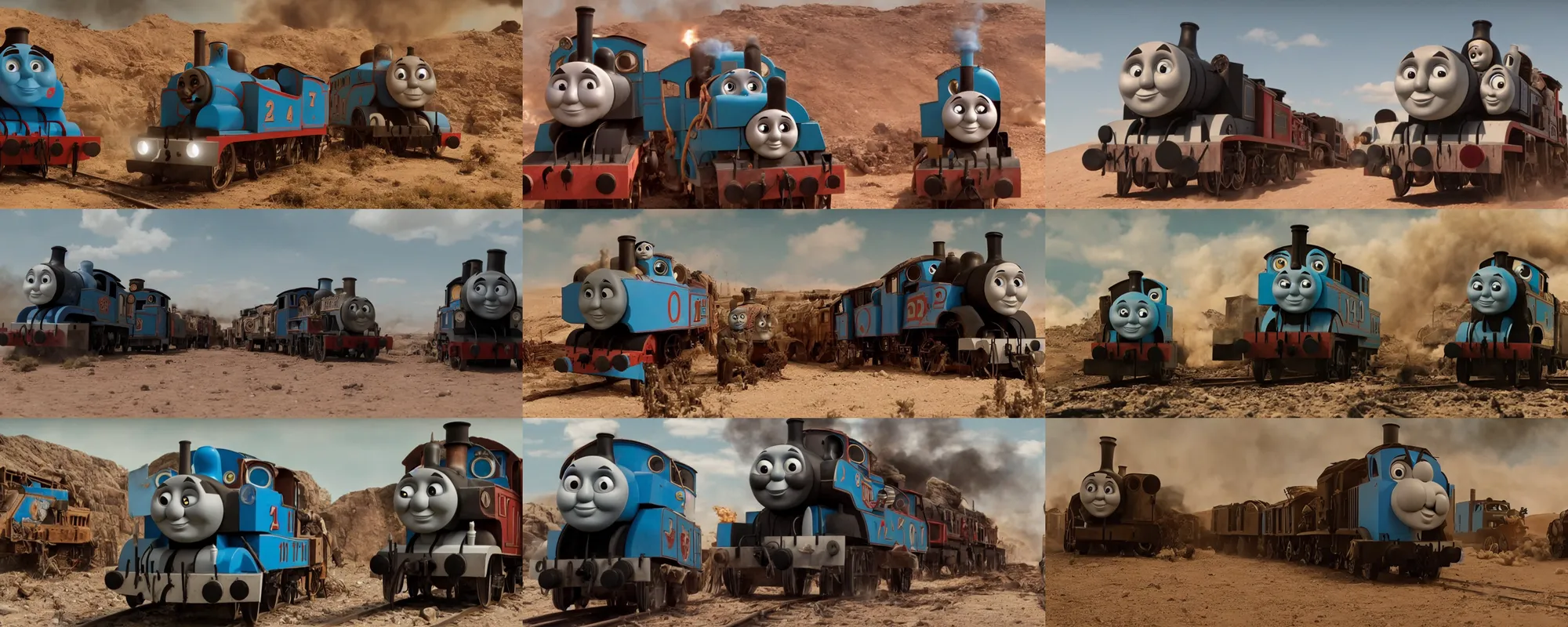 Image similar to still frame of Thomas the Tank Engine in MAD MAX: FURY ROAD (2015)