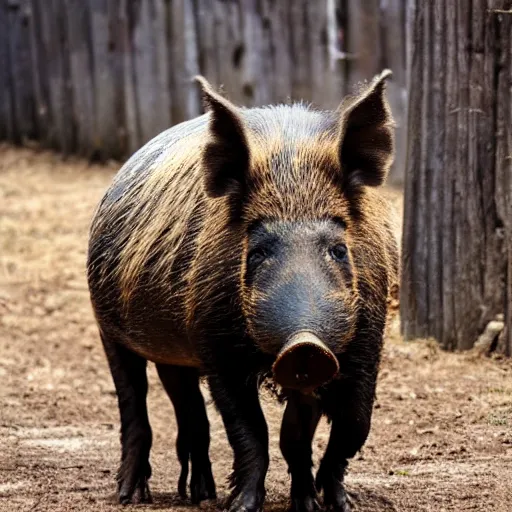 Image similar to a boar drinking beer, tribal style