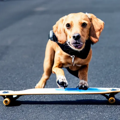 Prompt: dog on a skateboard