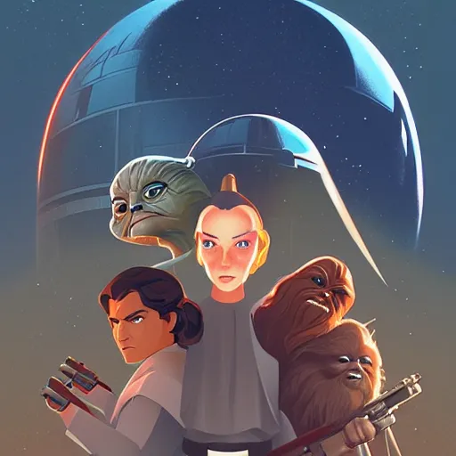 Image similar to face icon stylized minimalist star wars : episode v - the empire strikes back 1 9 8 0, loftis, cory behance hd by jesper ejsing, by rhads, makoto shinkai and lois van baarle, ilya kuvshinov, rossdraws global illumination