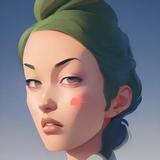 Image similar to face icon stylized minimalist megan man x, loftis, cory behance hd by jesper ejsing, by rhads, makoto shinkai and lois van baarle, ilya kuvshinov, rossdraws global illumination