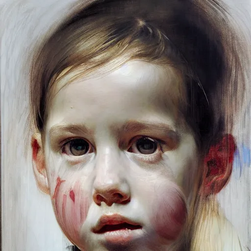 Prompt: Portrait of a girl by Jenny Saville