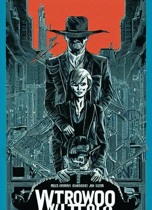 Image similar to alternative movie poster for westworld by laurie greasley and tristan eaton